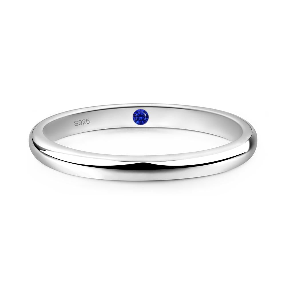 Sapphire Plain Band Ring - LUO Jewelry #metal_sterling silver