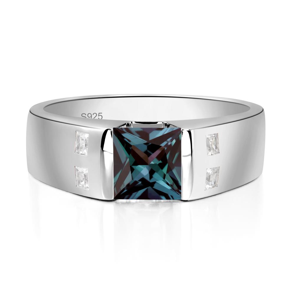 Alexandrite Band Ring for Men - LUO Jewelry #metal_sterling silver