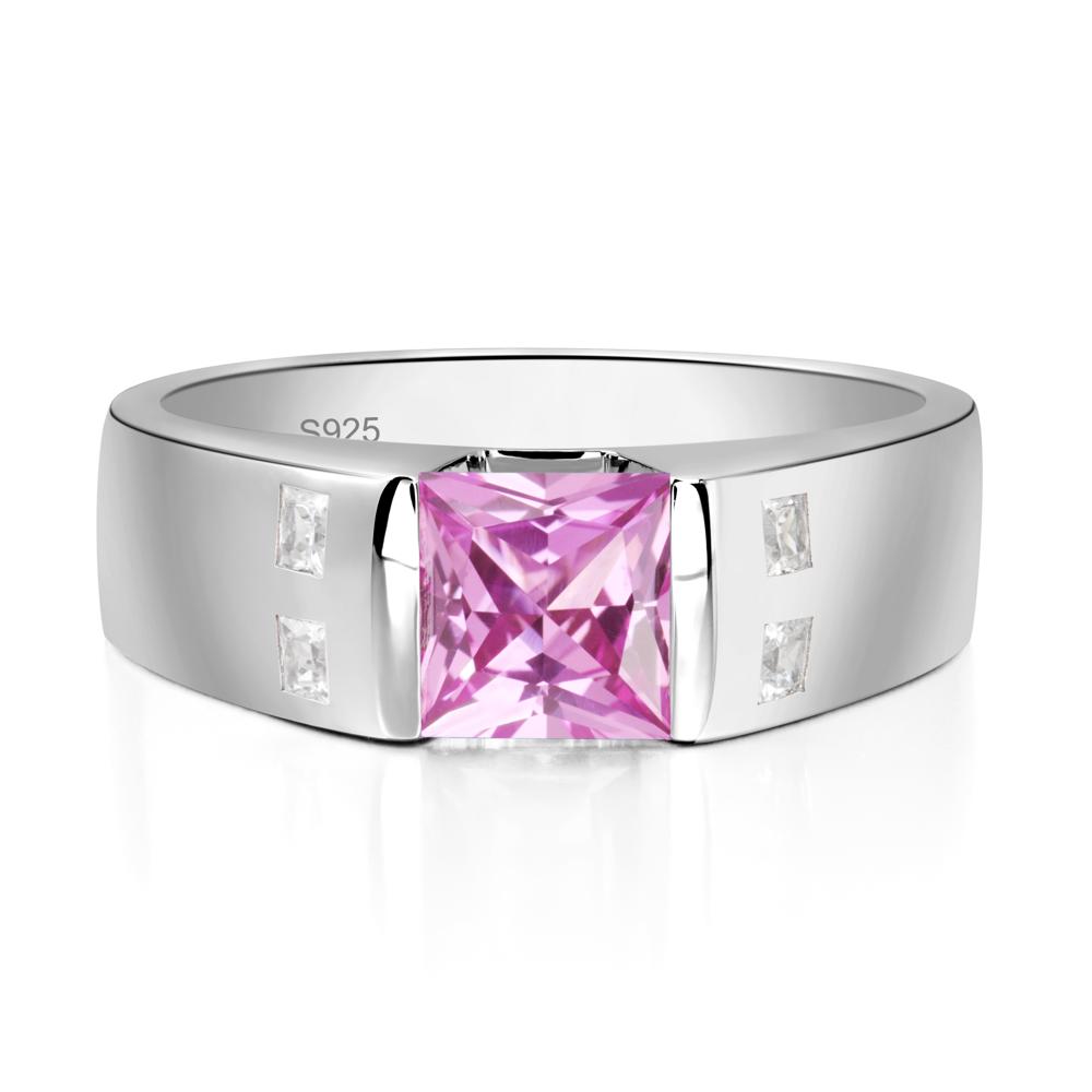 Pink Sapphire Band Ring for Men - LUO Jewelry #metal_sterling silver