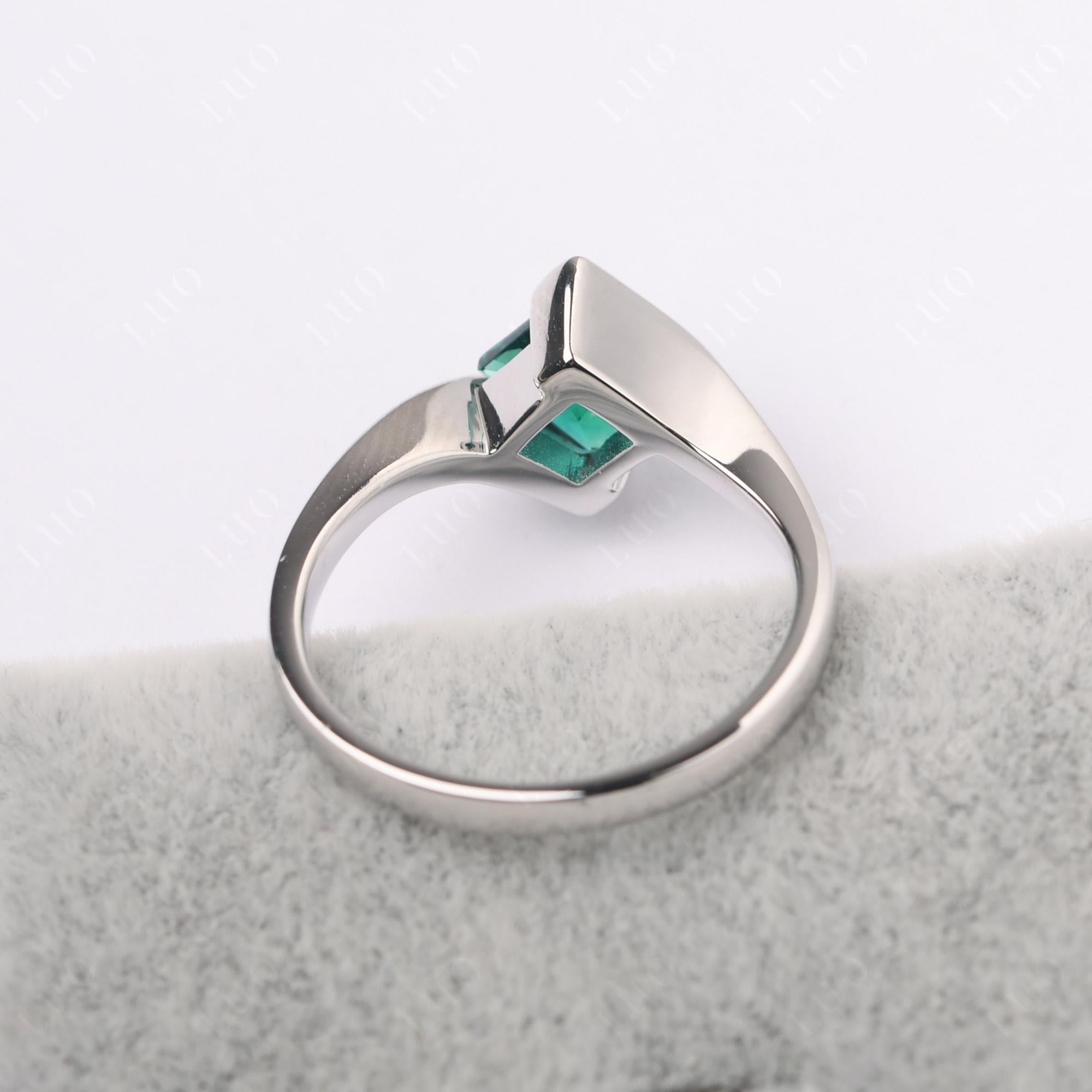 Emerald Tension Setting Ring - LUO Jewelry 