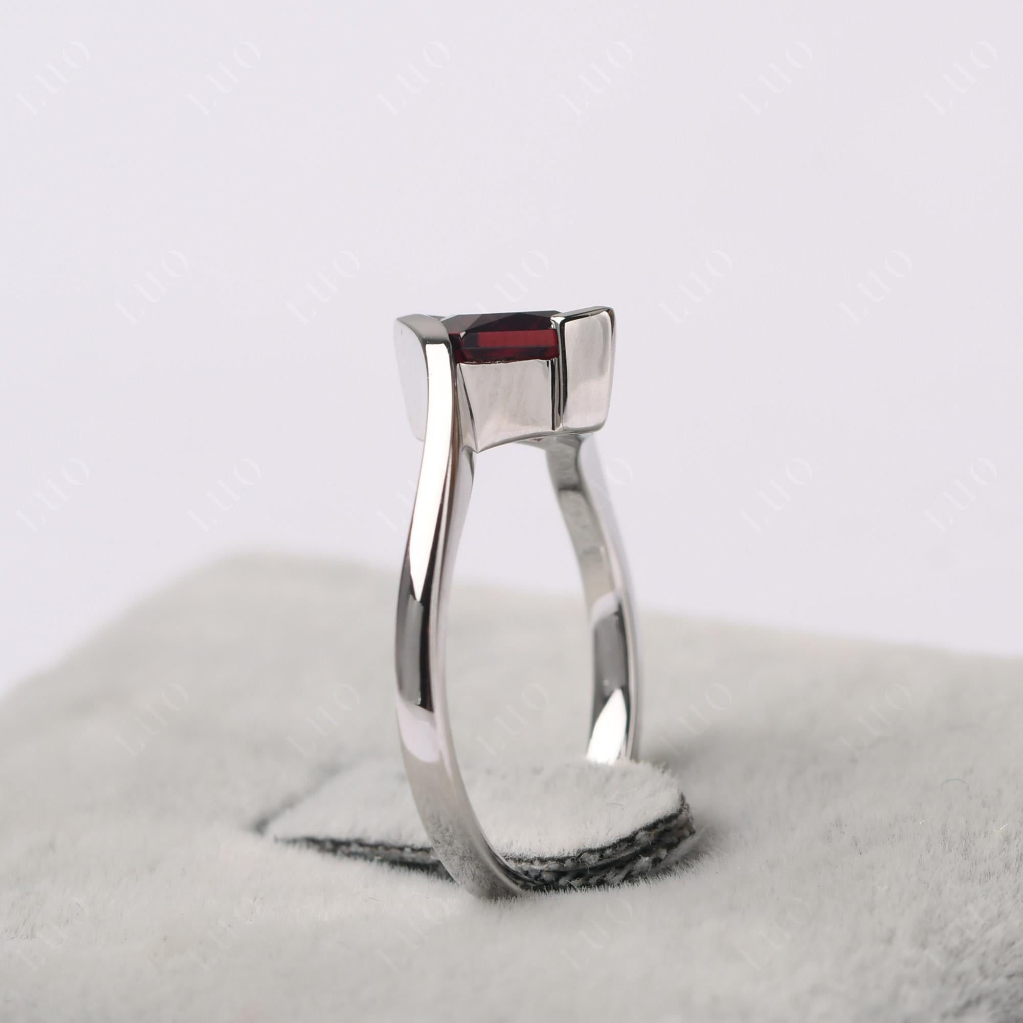 Garnet Tension Engagement Ring - LUO Jewelry 