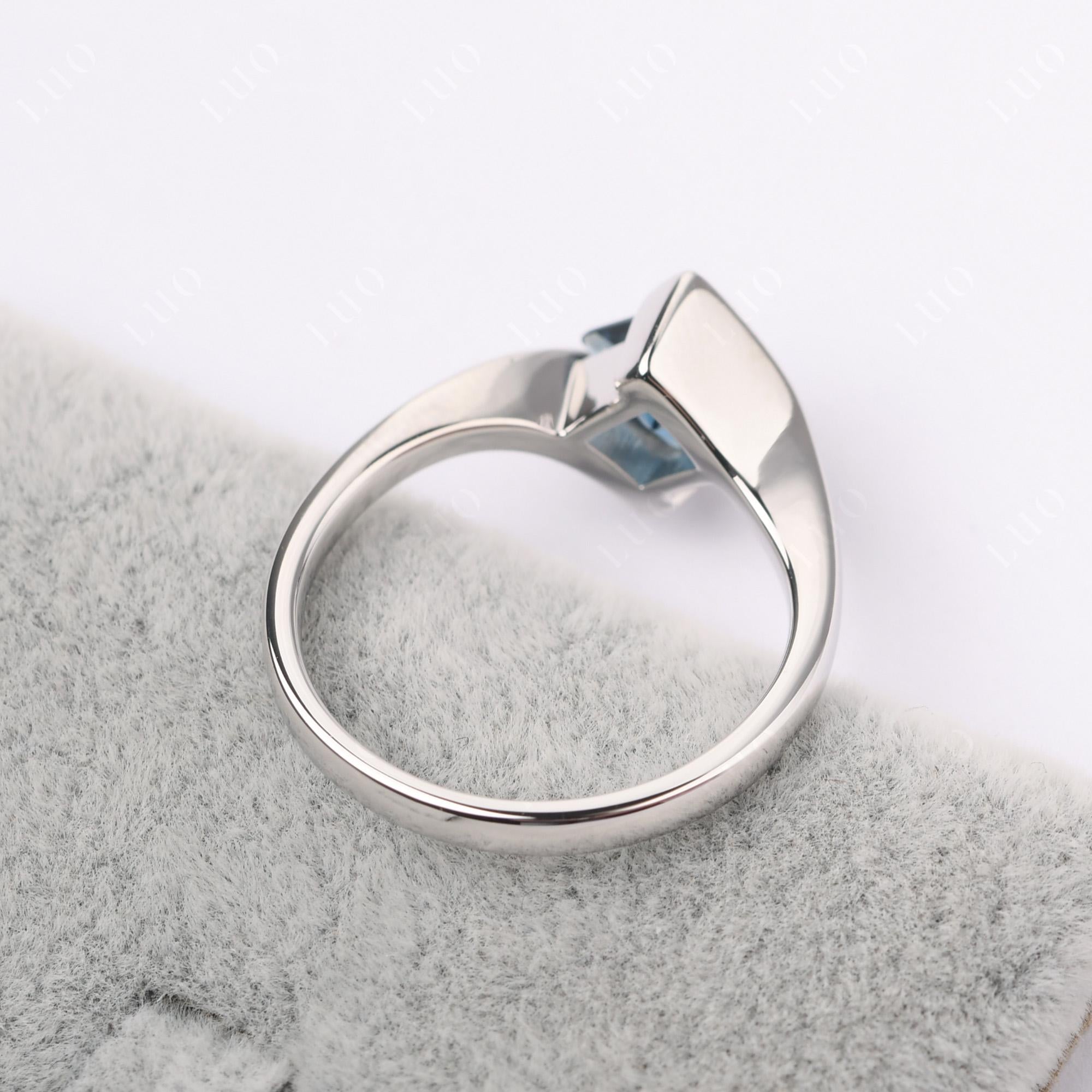 London Blue Topaz Tension Setting Ring - LUO Jewelry 