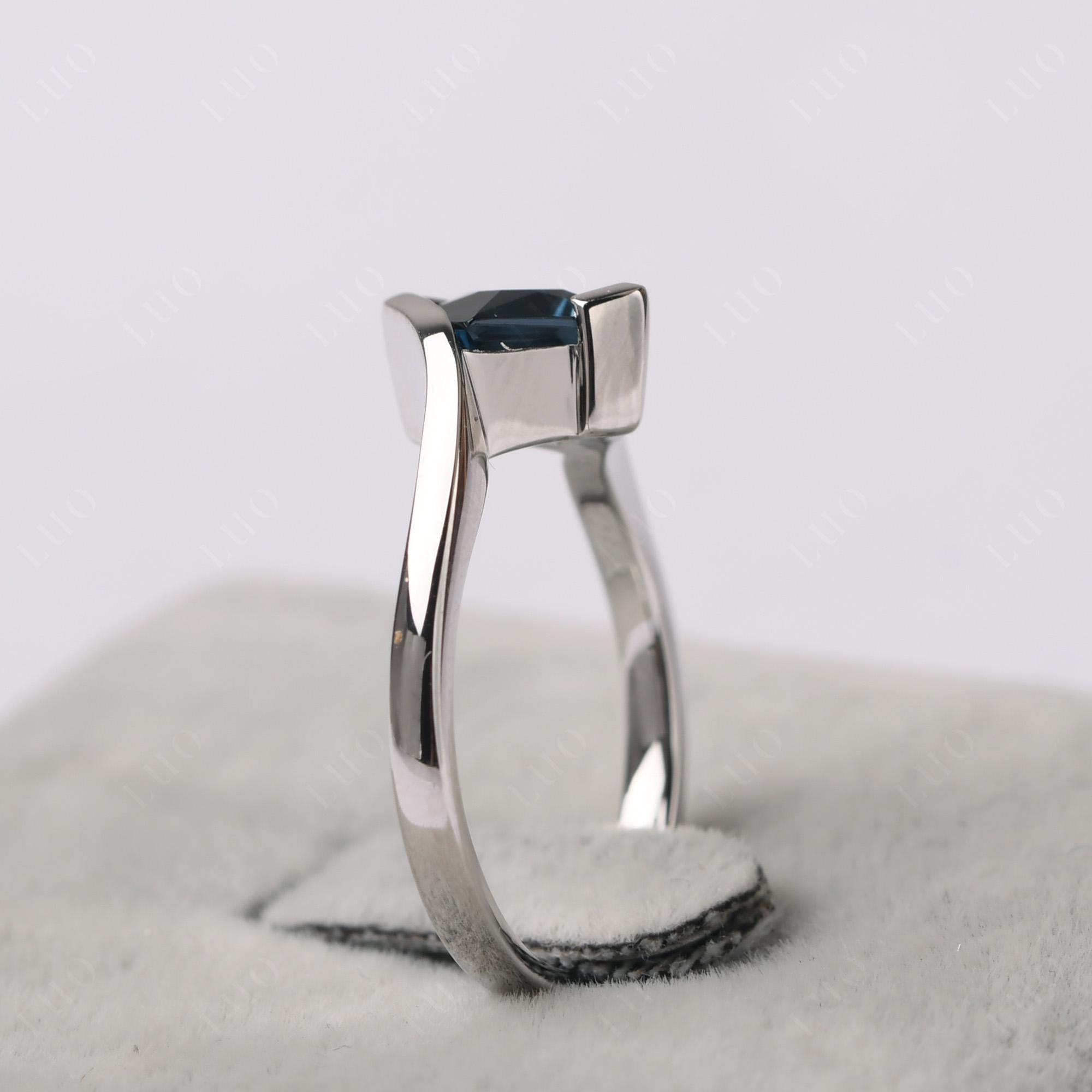 London Blue Topaz Tension Setting Ring - LUO Jewelry 