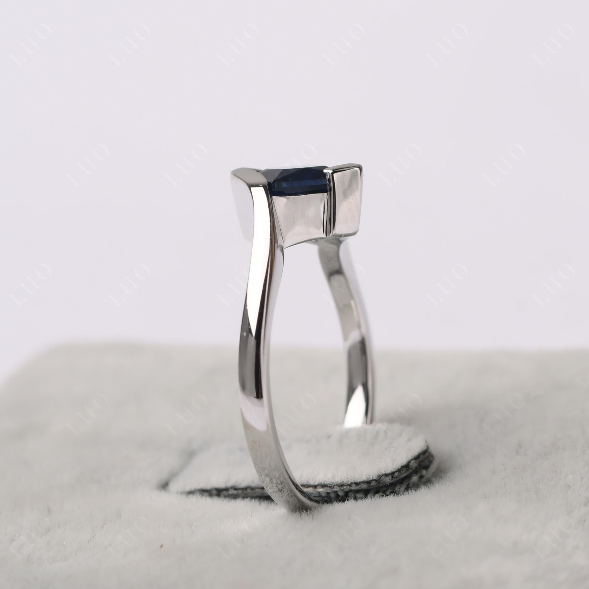 Princess Cut Sapphire Bypass Ring - LUO Jewelry 