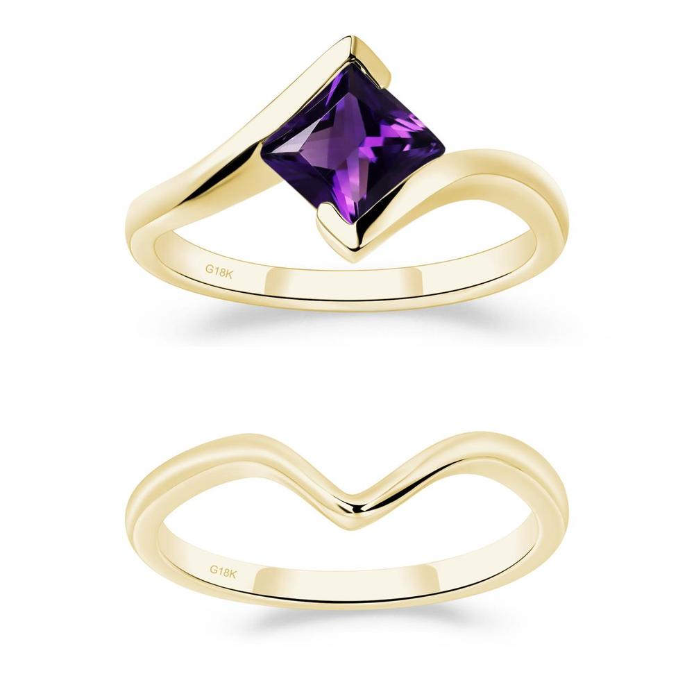 Amethyst Tension Setting Ring - LUO Jewelry #metal_xxxxx