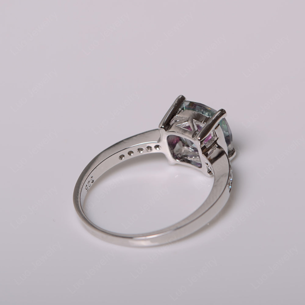 Mystic Topaz Engagement Ring Cushion Cut Gold - LUO Jewelry