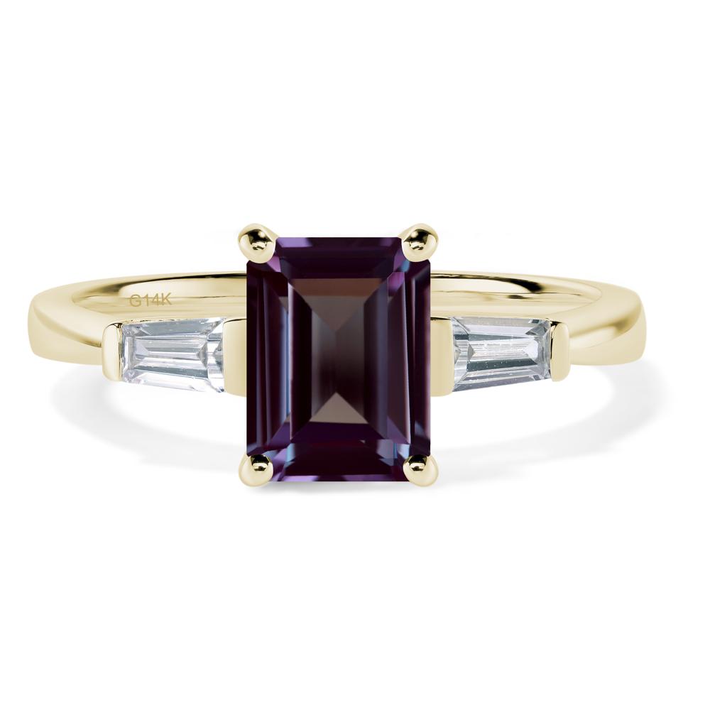 Alexandrite Tapered Baguette Engagement Ring - LUO Jewelry #metal_14k yellow gold