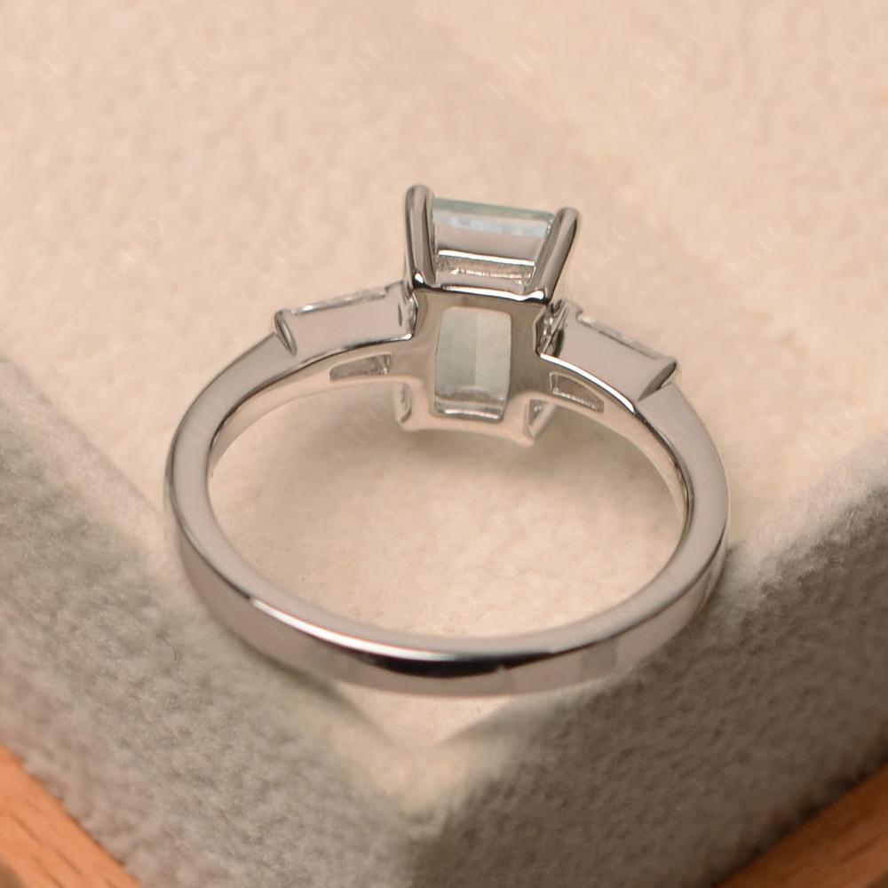 Aquamarine Tapered Baguette Engagement Ring - LUO Jewelry 