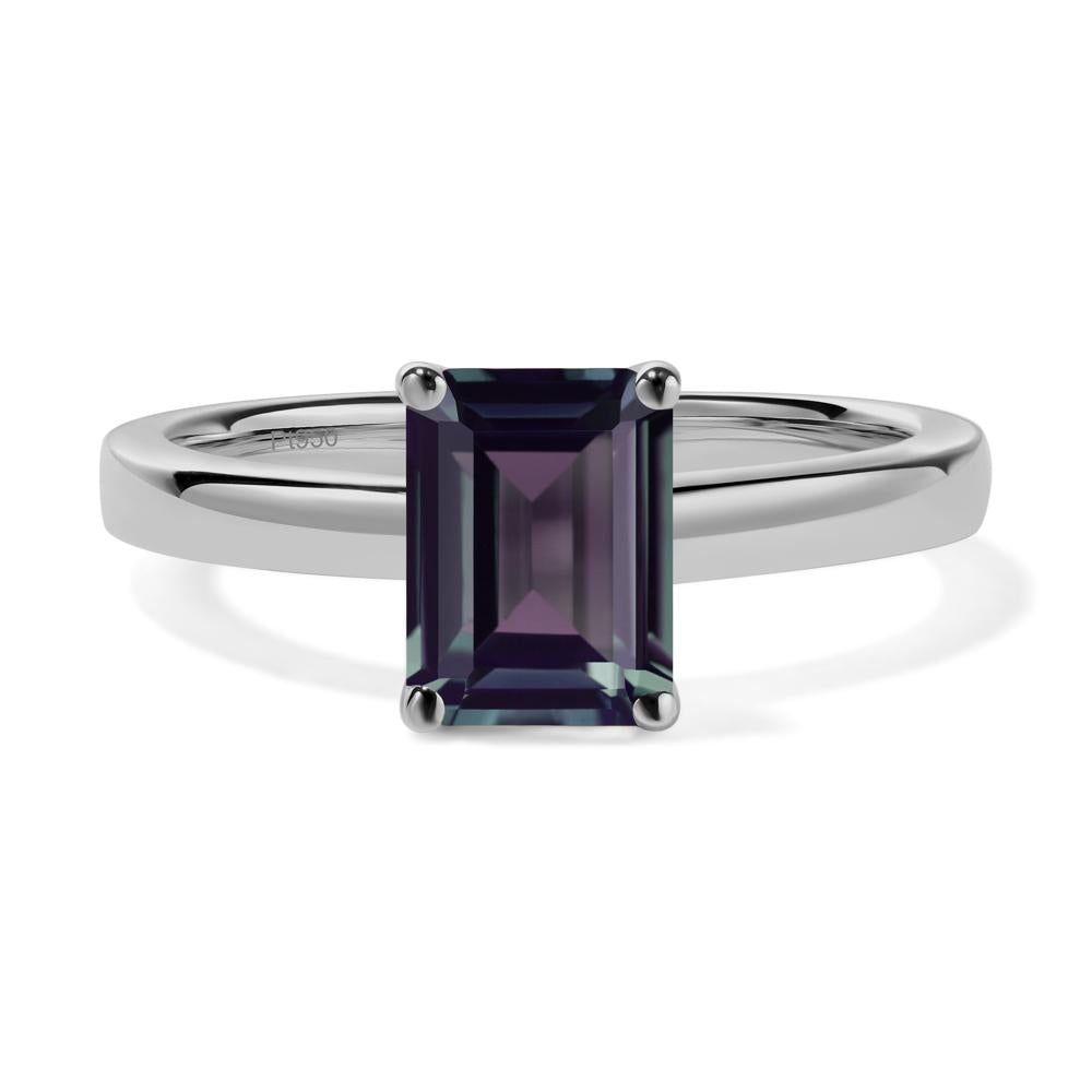 Emerald Cut Alexandrite Solitaire Engagement Ring - LUO Jewelry #metal_platinum