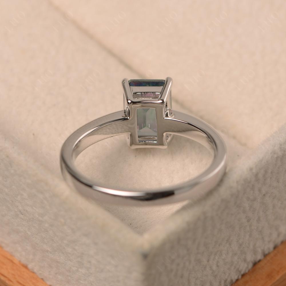 Emerald Cut Mystic Topaz Solitaire Engagement Ring - LUO Jewelry