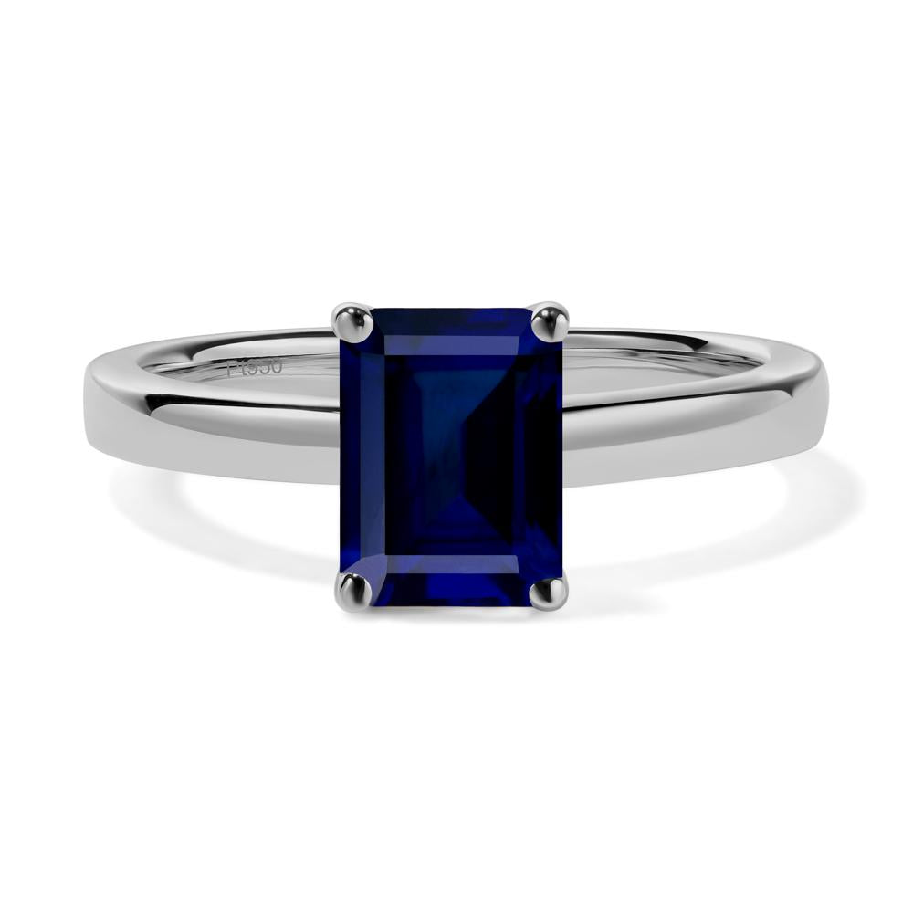 Emerald Cut Sapphire Solitaire Engagement Ring - LUO Jewelry #metal_platinum