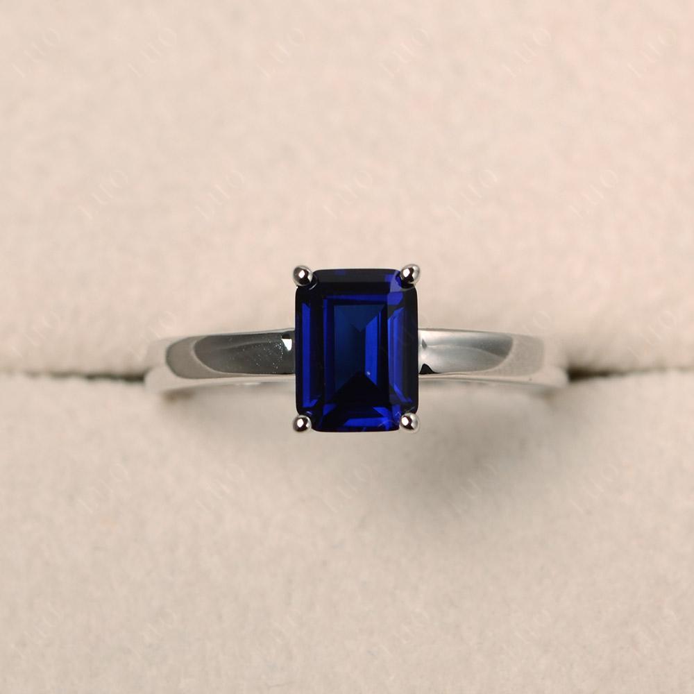 Emerald Cut Sapphire Solitaire Engagement Ring - LUO Jewelry