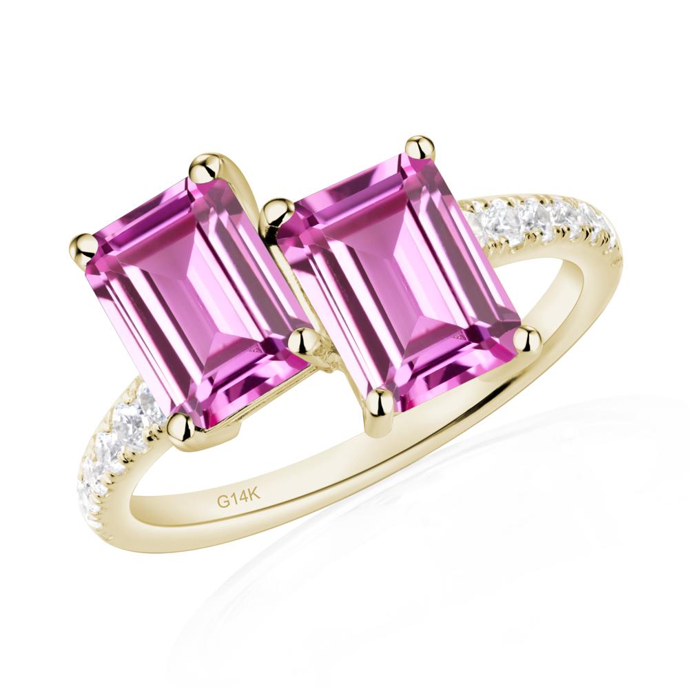 Pink Sapphire Toi Et Moi Ring | LUO Jewelry #metal_14k yellow gold