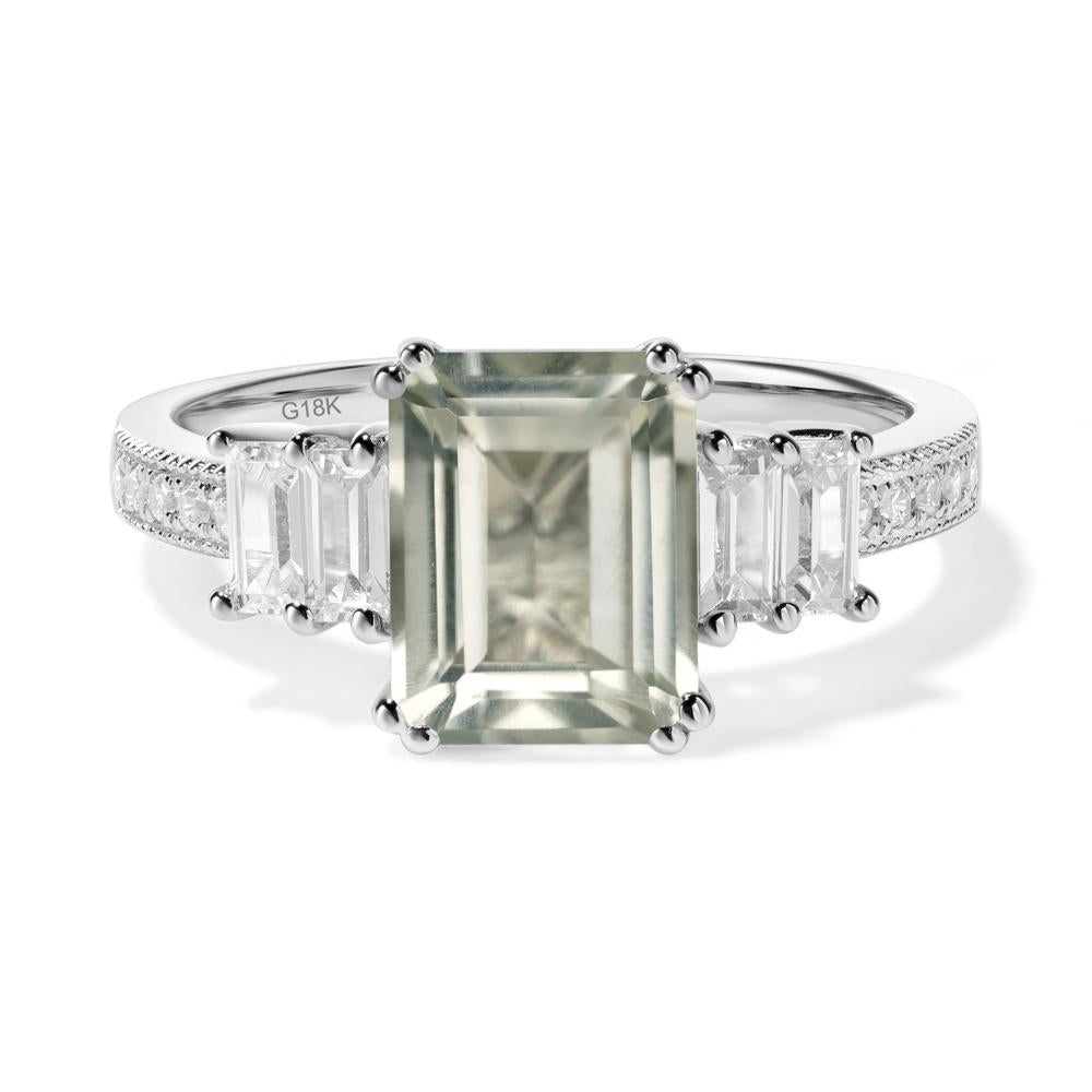 Green Amethyst Double Prong Engagement Ring | LUO