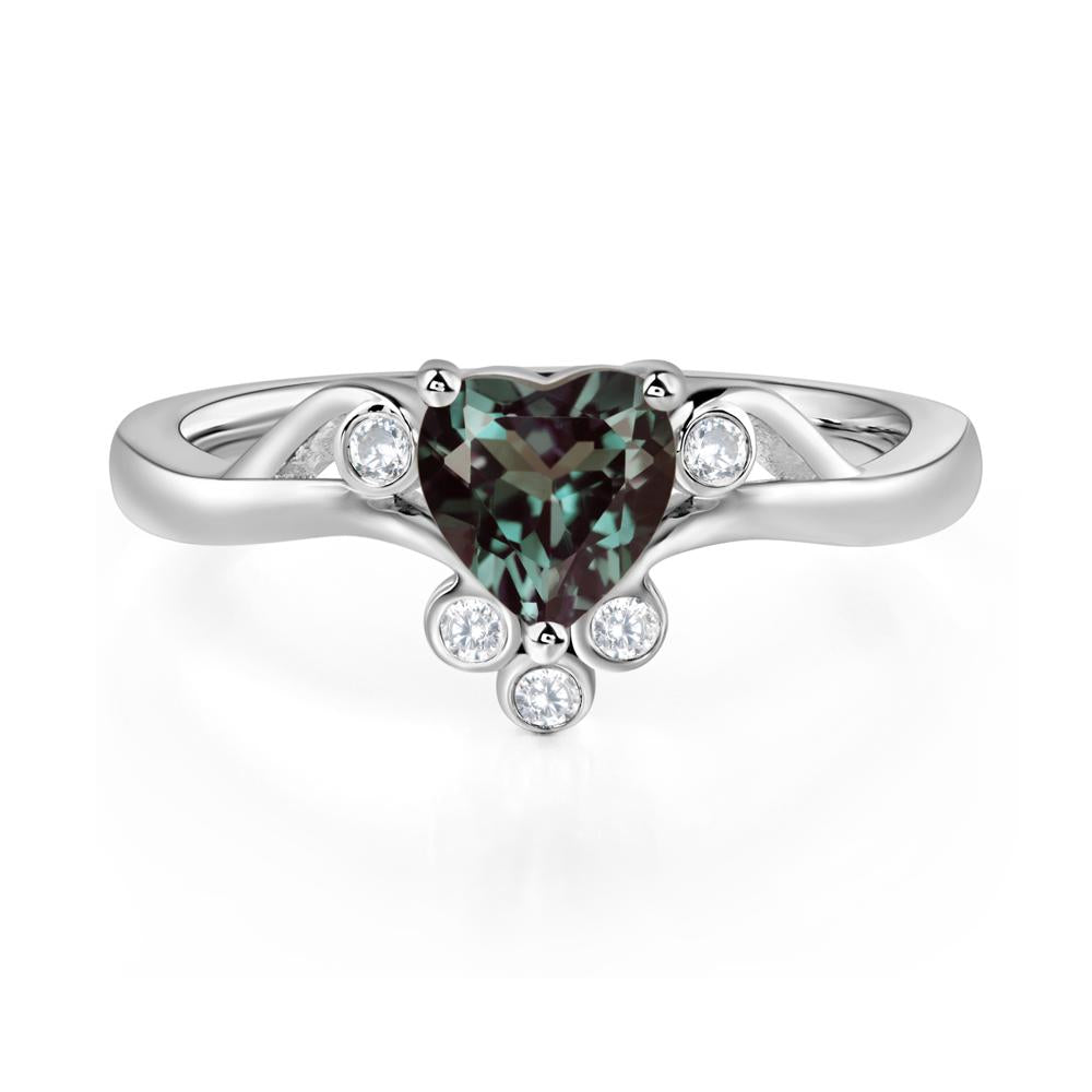Heart Shaped Alexandrite Wave Ring - LUO Jewelry #metal_sterling silver