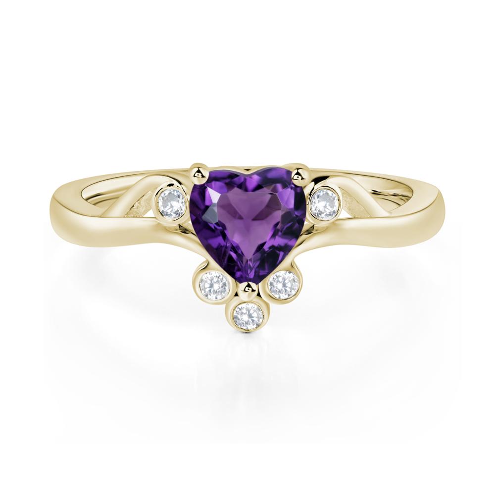 Amethyst Scroll Engagement Ring - LUO Jewelry #metal_14k yellow gold