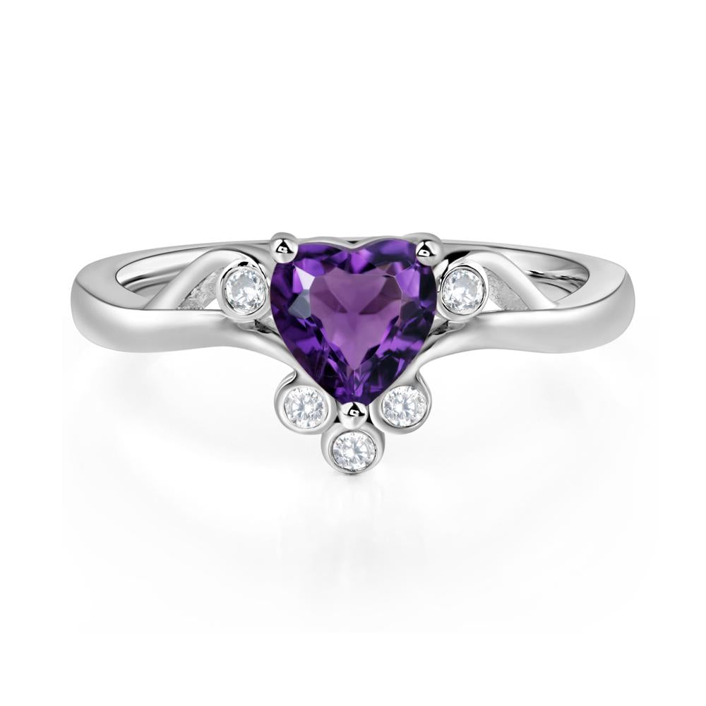 Amethyst Scroll Engagement Ring - LUO Jewelry #metal_sterling silver