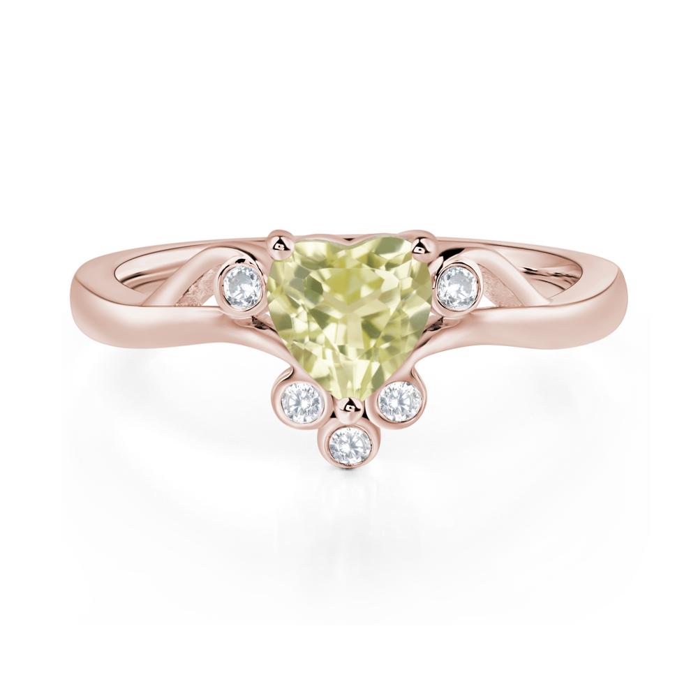 Lemon Quartz Scroll Engagement Ring - LUO Jewelry #metal_14k rose gold