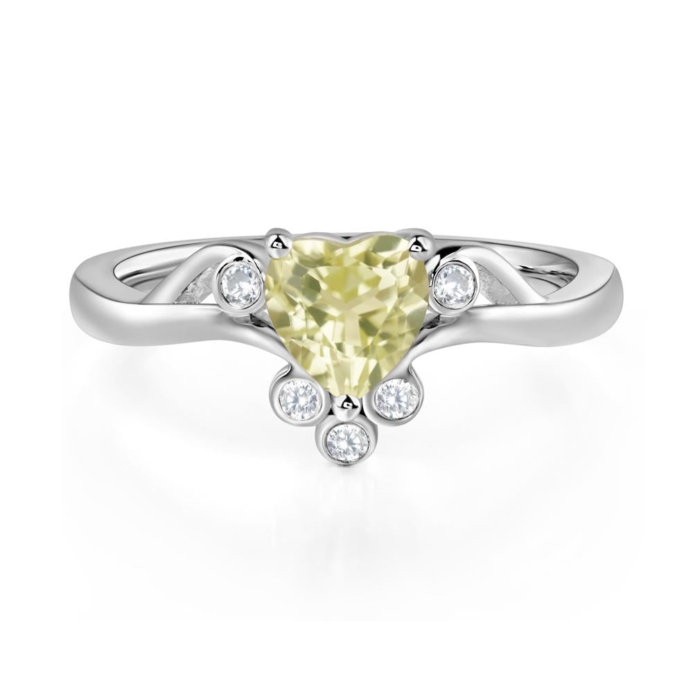 Lemon Quartz Scroll Engagement Ring - LUO Jewelry #metal_sterling silver