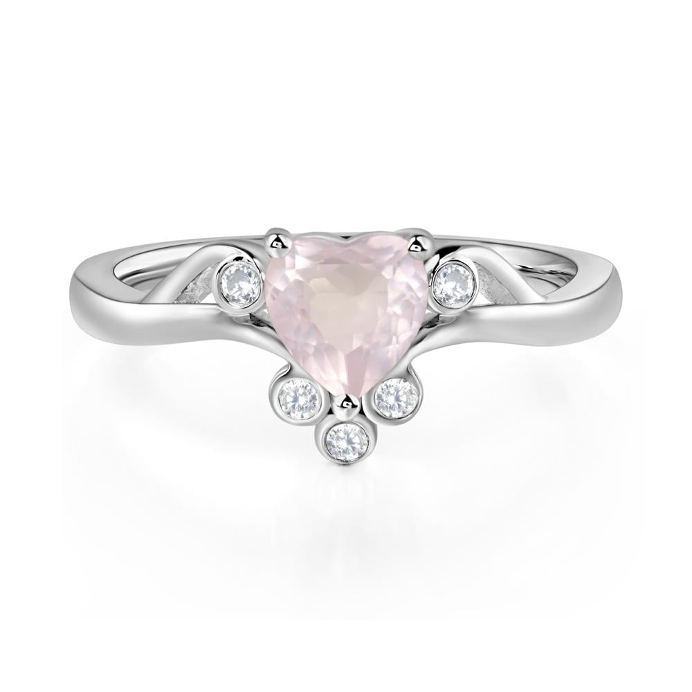 Rose Quartz Scroll Engagement Ring - LUO Jewelry #metal_sterling silver