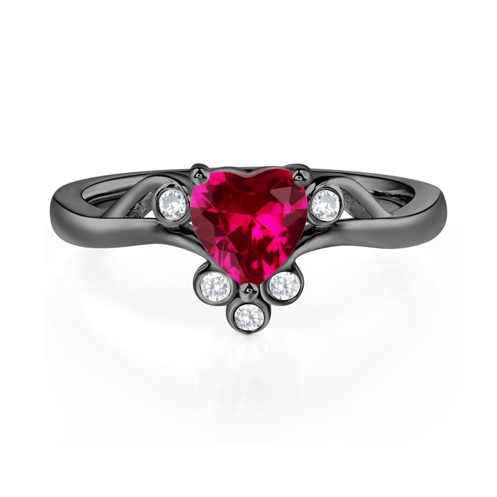 Ruby Heart Shaped Promise Ring | LUO