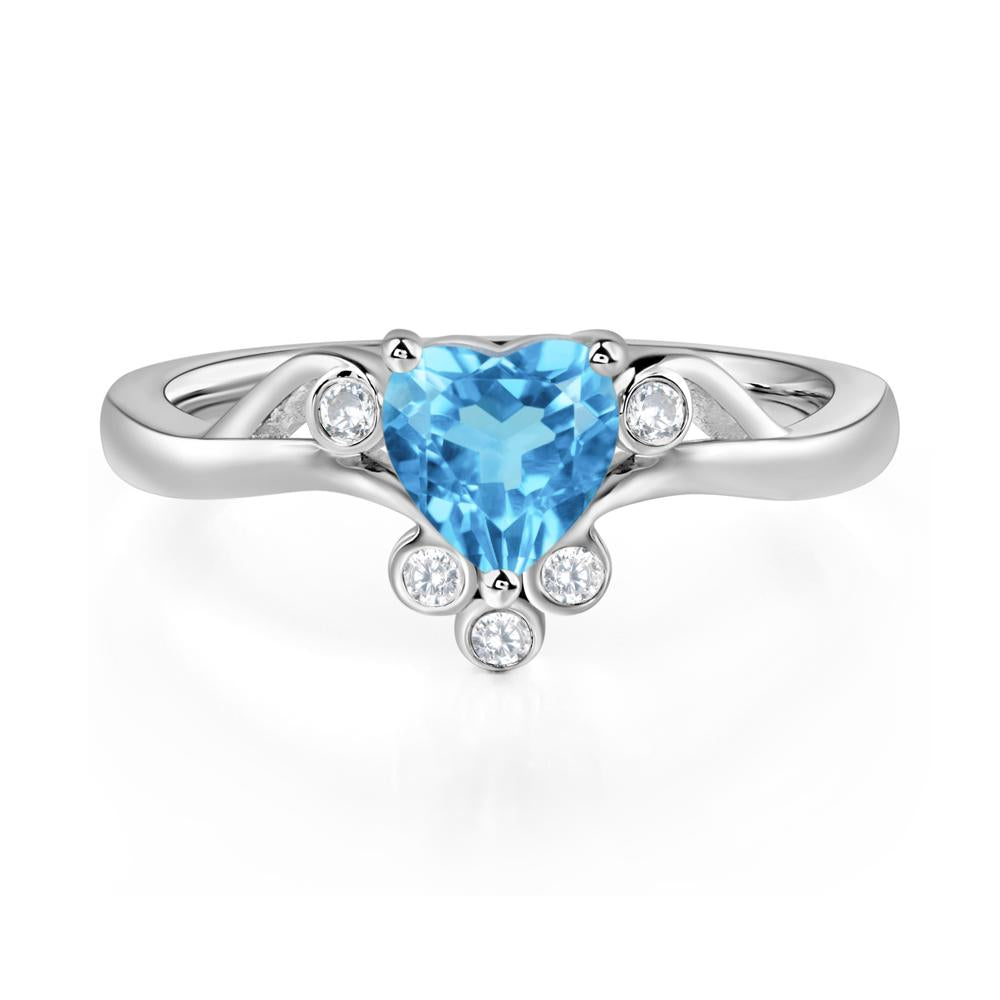 Swiss Blue Topaz Scroll Engagement Ring - LUO Jewelry #metal_sterling silver