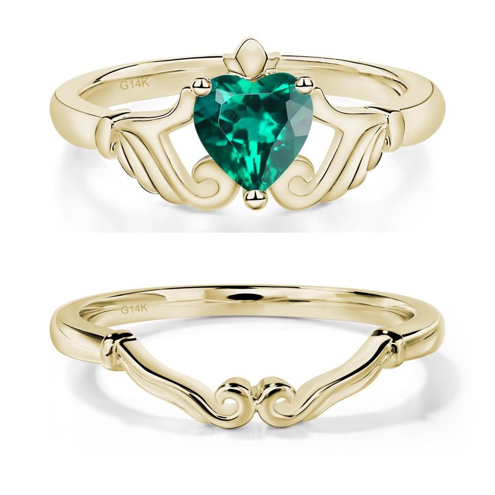 Emerald Claddagh Ring - LUO Jewelry #metal_xxxxx