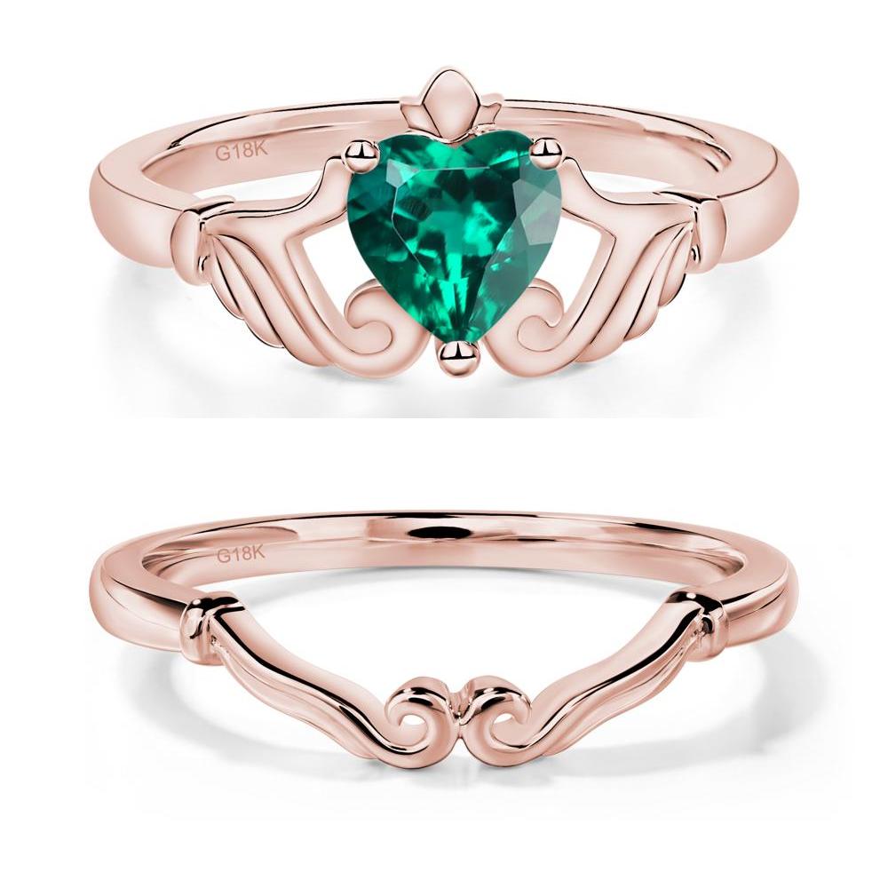 Emerald Claddagh Ring - LUO Jewelry #metal_xxxxx
