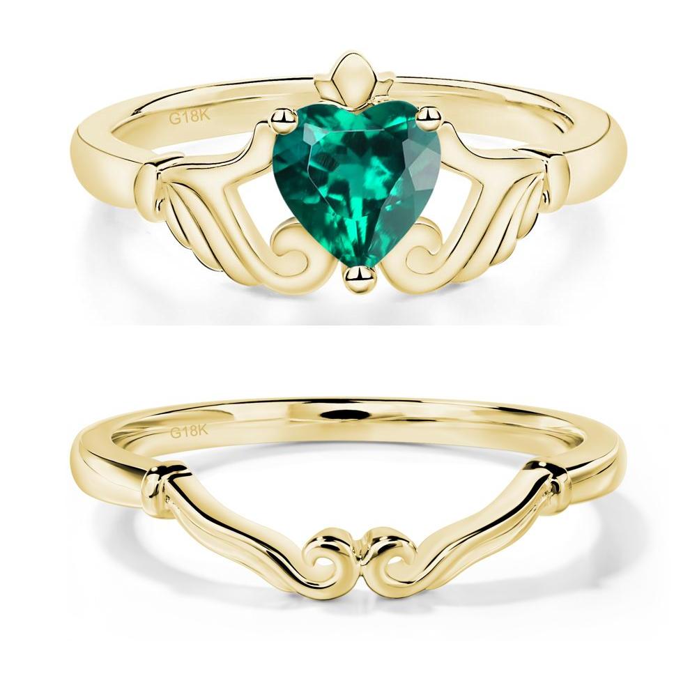 Emerald Claddagh Ring - LUO Jewelry #metal_xxxxx