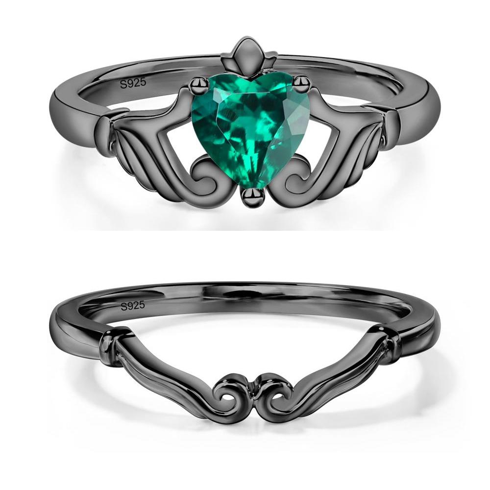 Emerald Claddagh Ring - LUO Jewelry #metal_xxxxx
