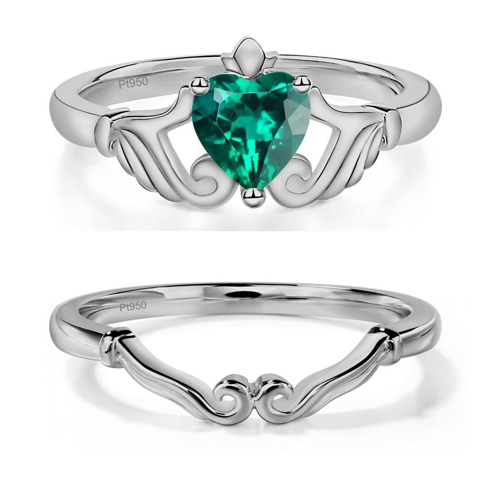 Emerald Claddagh Ring - LUO Jewelry #metal_xxxxx