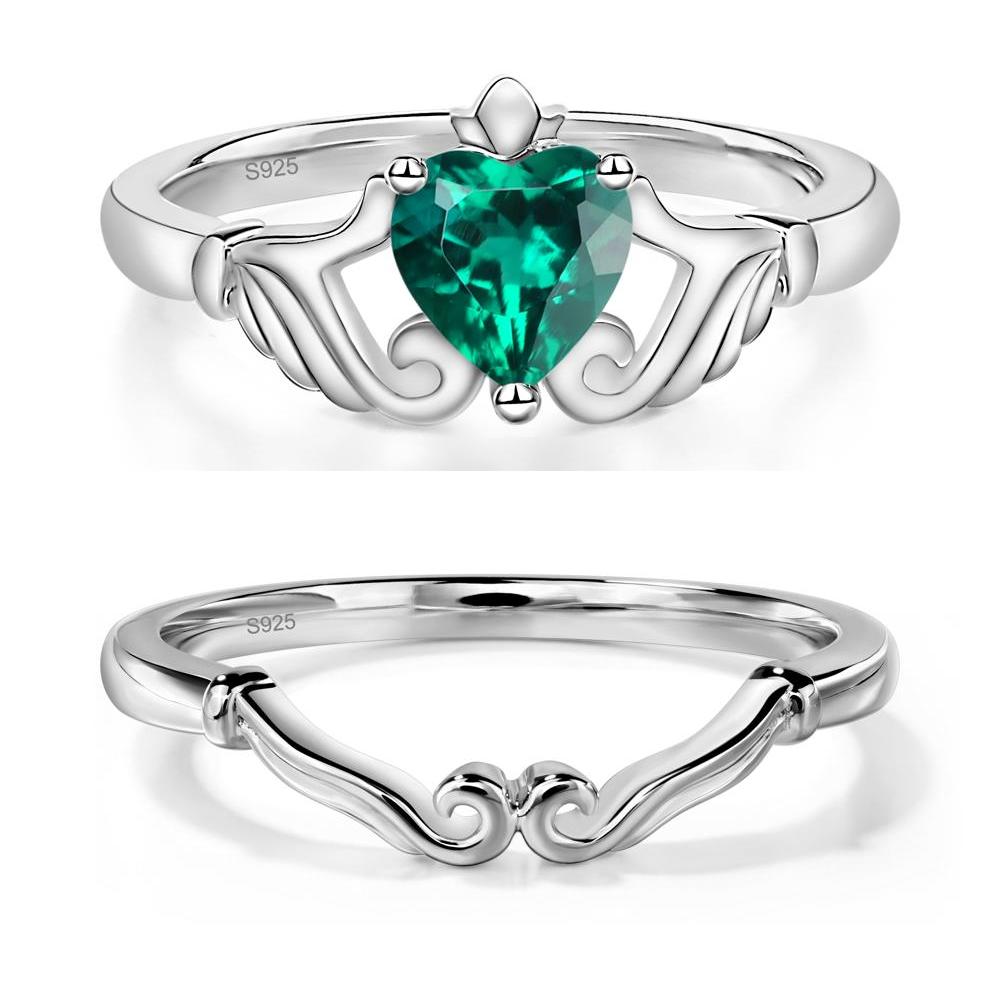 Emerald Claddagh Ring - LUO Jewelry #metal_xxxxx