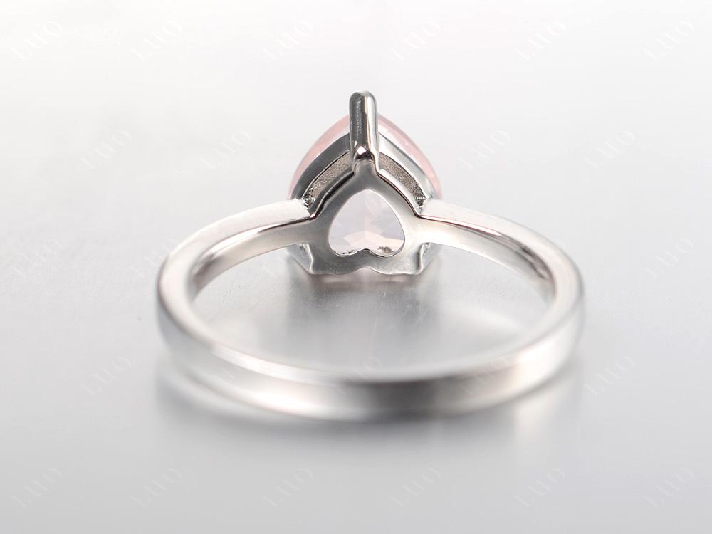 Rose Quartz Heart Shaped Solitaire Ring - LUO Jewelry 