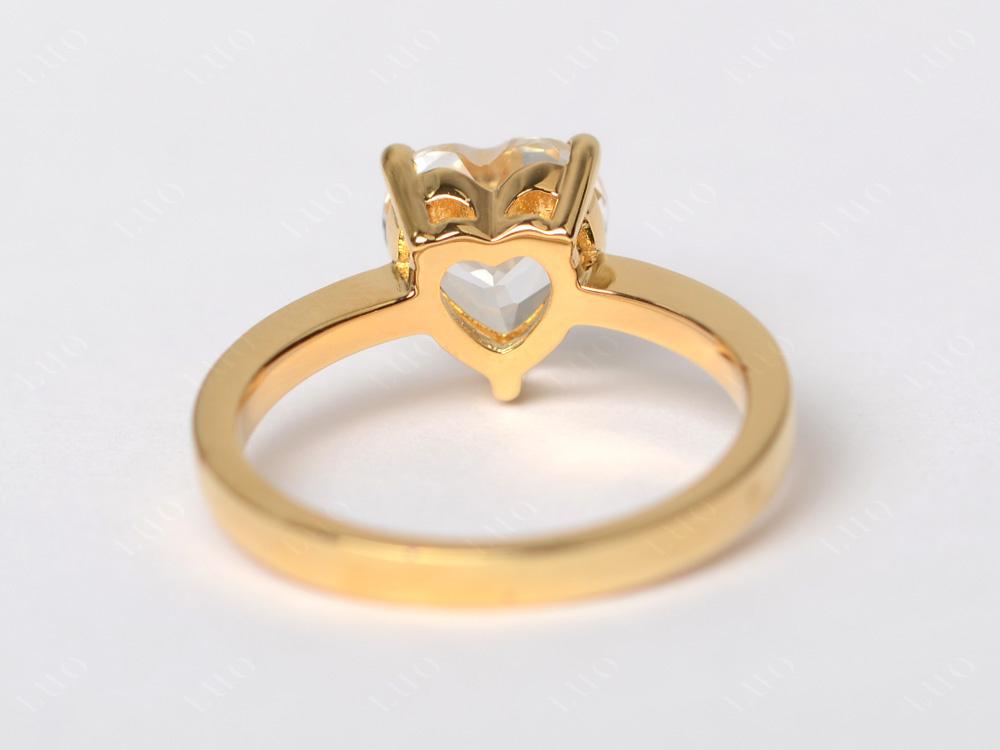 Heart Shaped White Topaz Solitaire Ring - LUO Jewelry 
