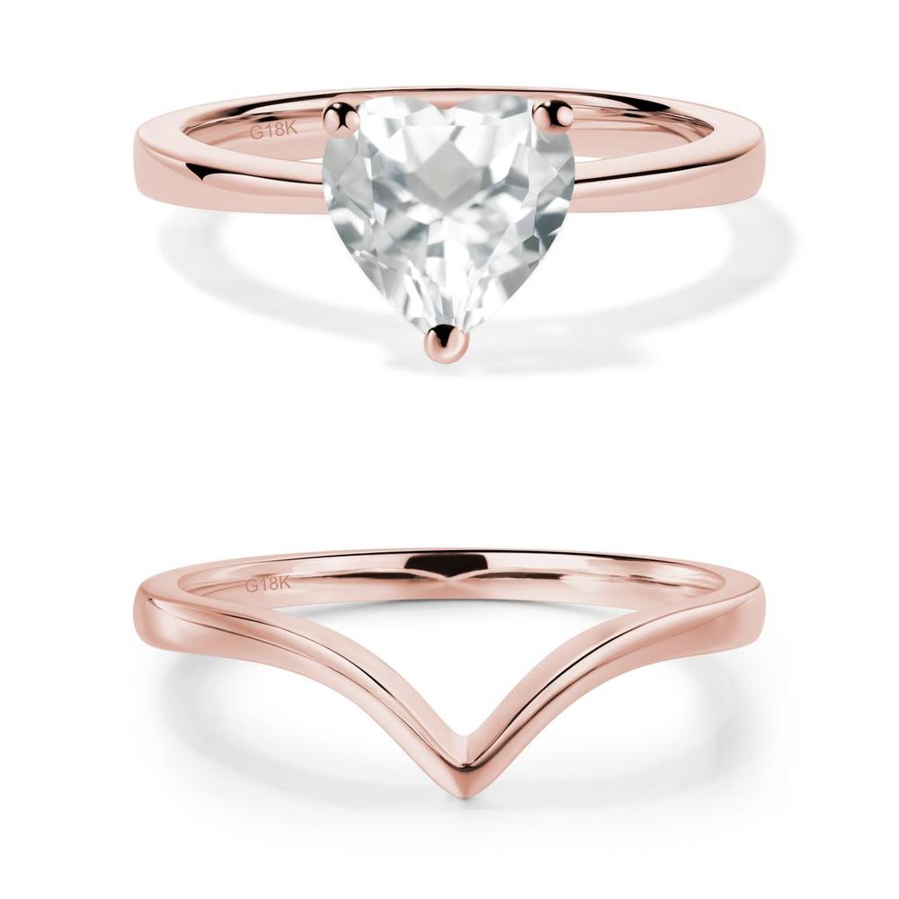 Heart Shaped White Topaz Solitaire Ring - LUO Jewelry #metal_xxxxx