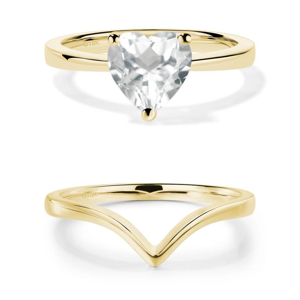 Heart Shaped White Topaz Solitaire Ring - LUO Jewelry #metal_xxxxx