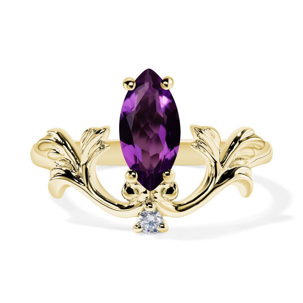Baroque Marquise Cut Amethyst Ring - LUO Jewelry #metal_18k yellow gold