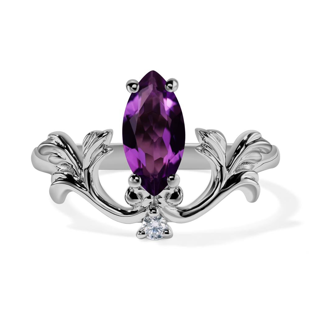 Baroque Marquise Cut Amethyst Ring - LUO Jewelry #metal_platinum