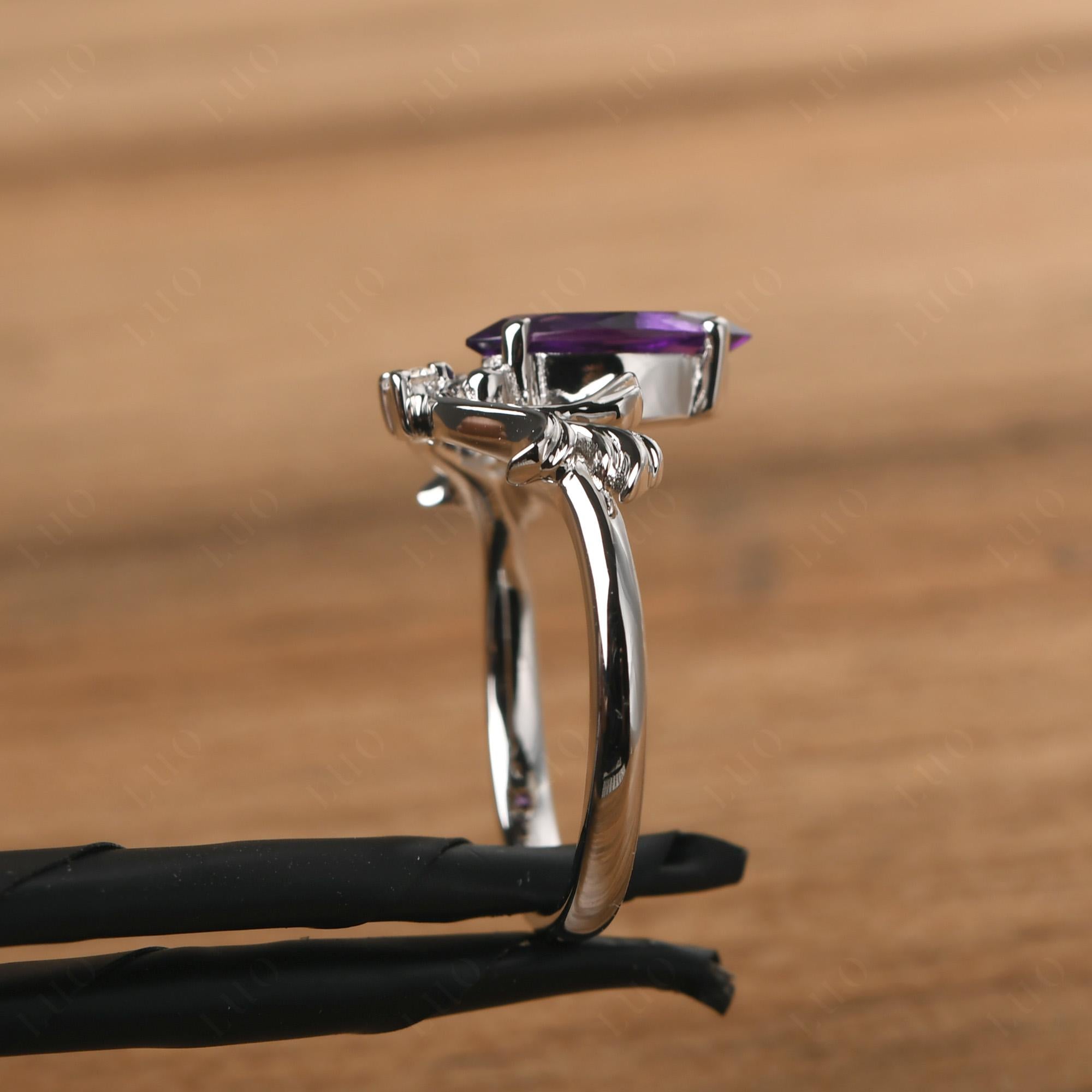 Baroque Marquise Cut Amethyst Ring - LUO Jewelry