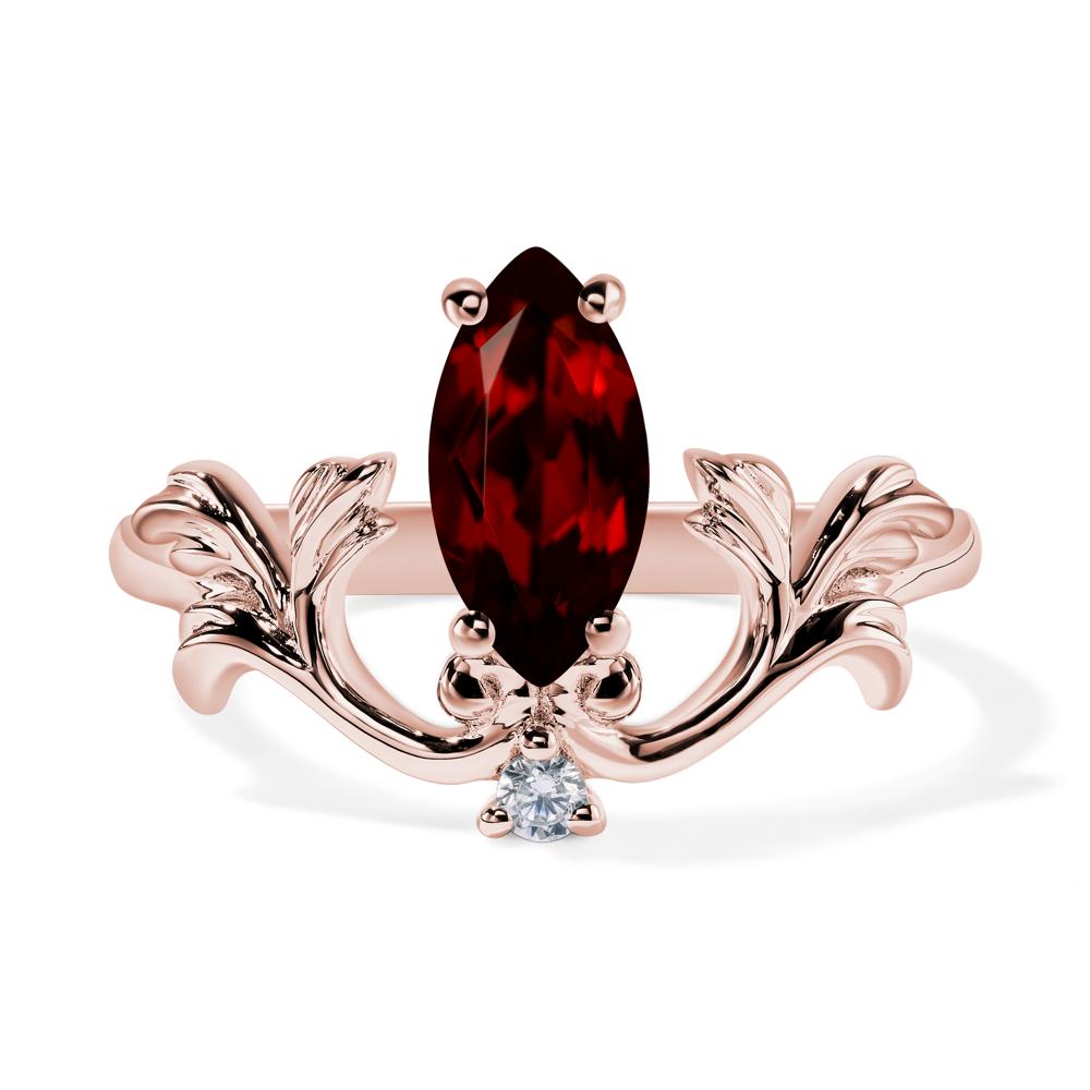 Baroque Marquise Cut Garnet Ring - LUO Jewelry #metal_18k rose gold