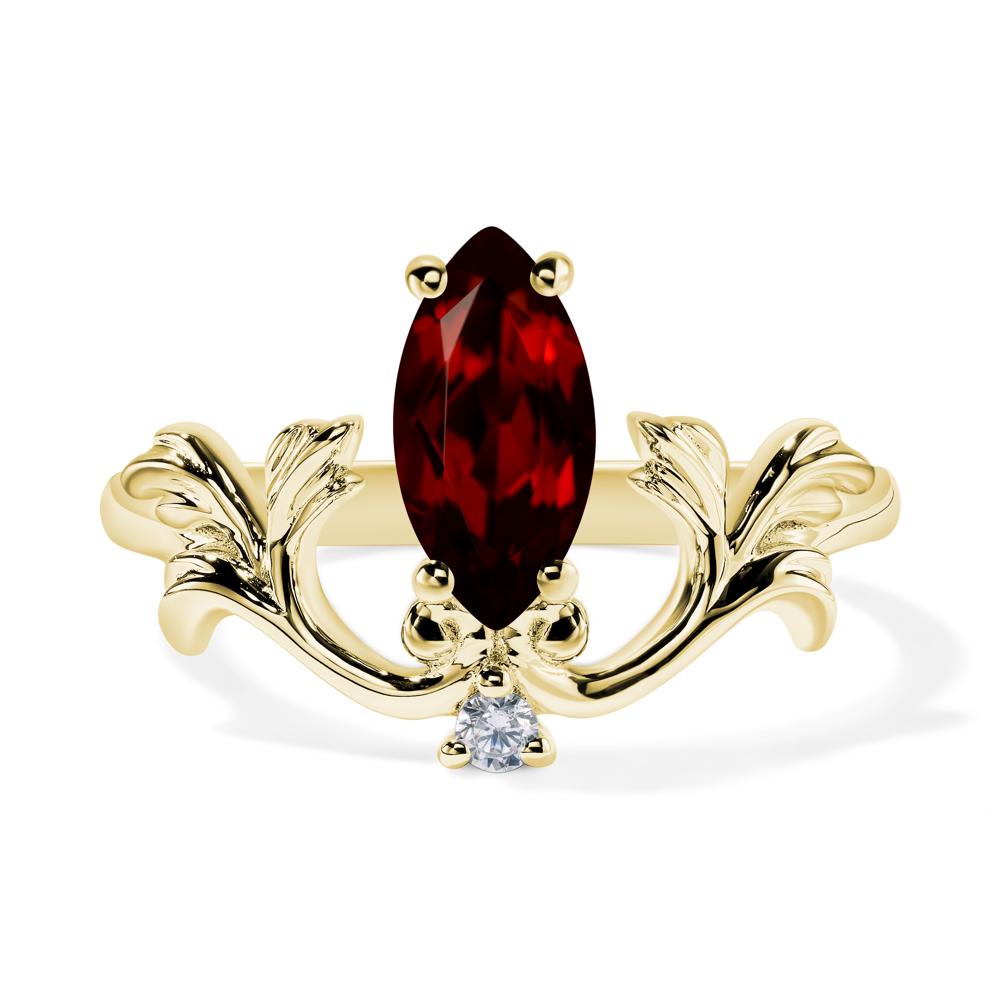 Baroque Marquise Cut Garnet Ring - LUO Jewelry #metal_18k yellow gold
