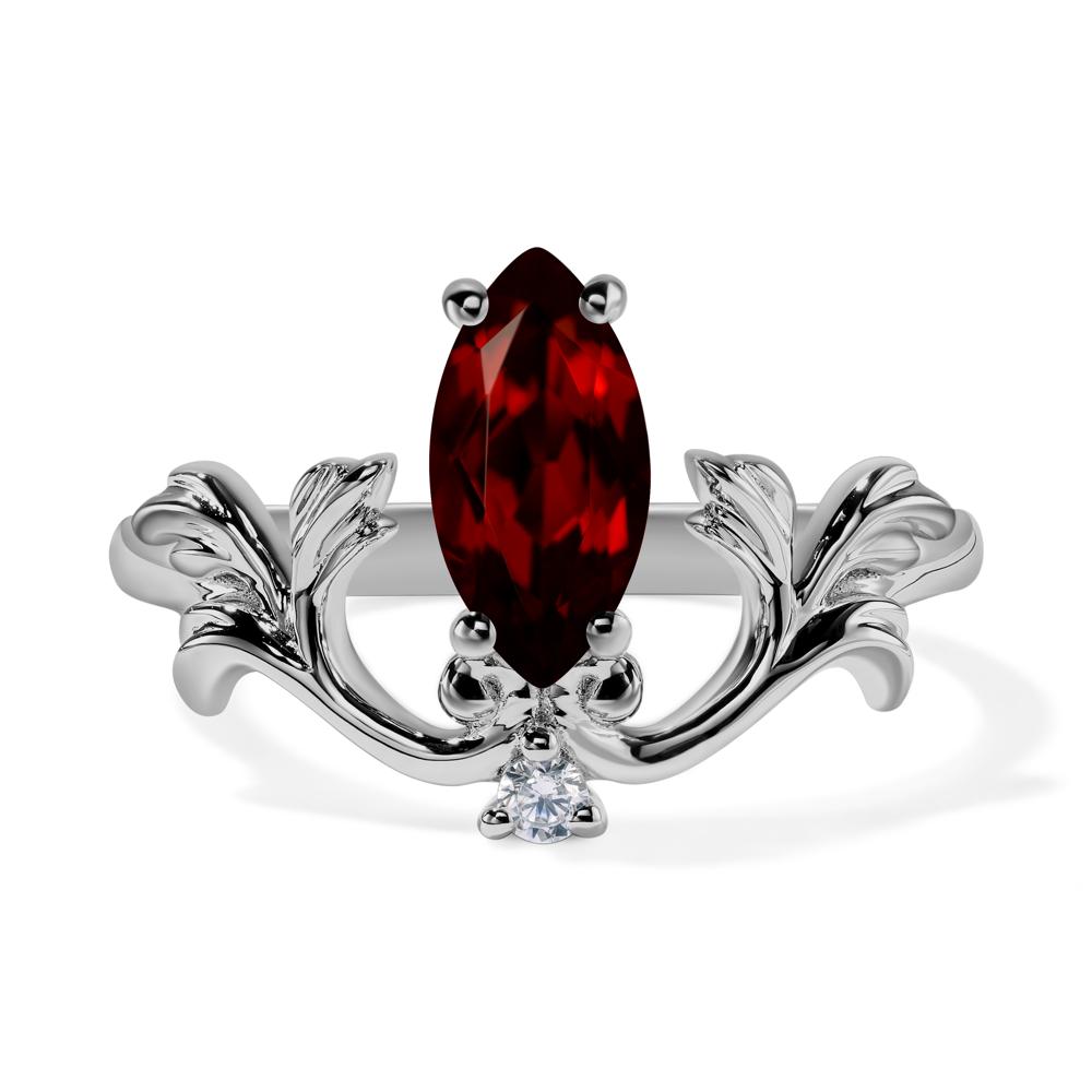 Baroque Marquise Cut Garnet Ring - LUO Jewelry #metal_platinum