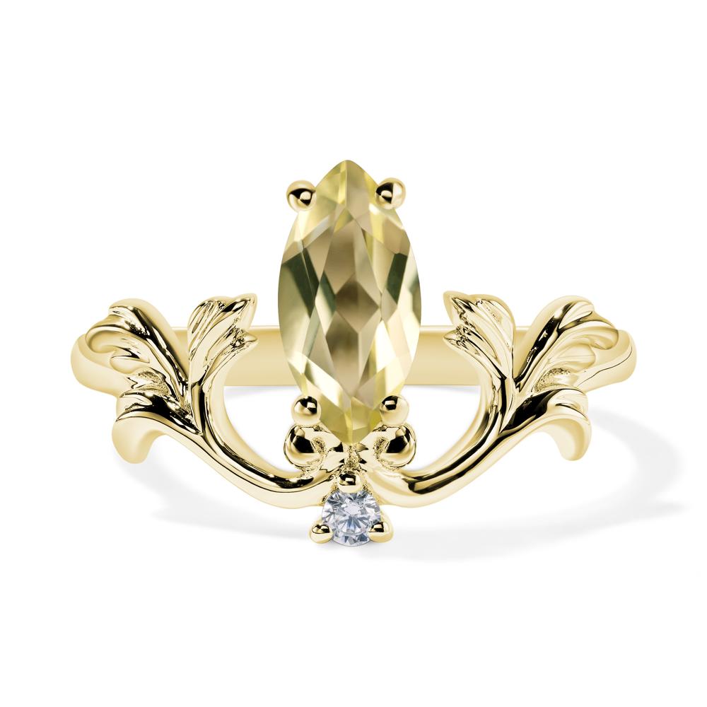 Baroque Marquise Cut Lemon Quartz Ring - LUO Jewelry #metal_18k yellow gold
