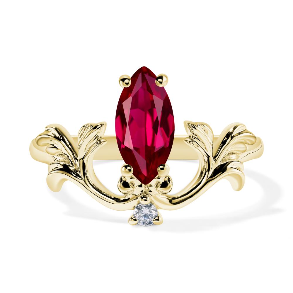Baroque Marquise Cut Ruby Ring - LUO Jewelry #metal_18k yellow gold
