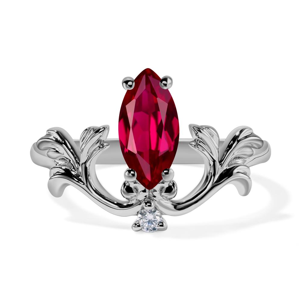 Baroque Marquise Cut Ruby Ring - LUO Jewelry #metal_platinum