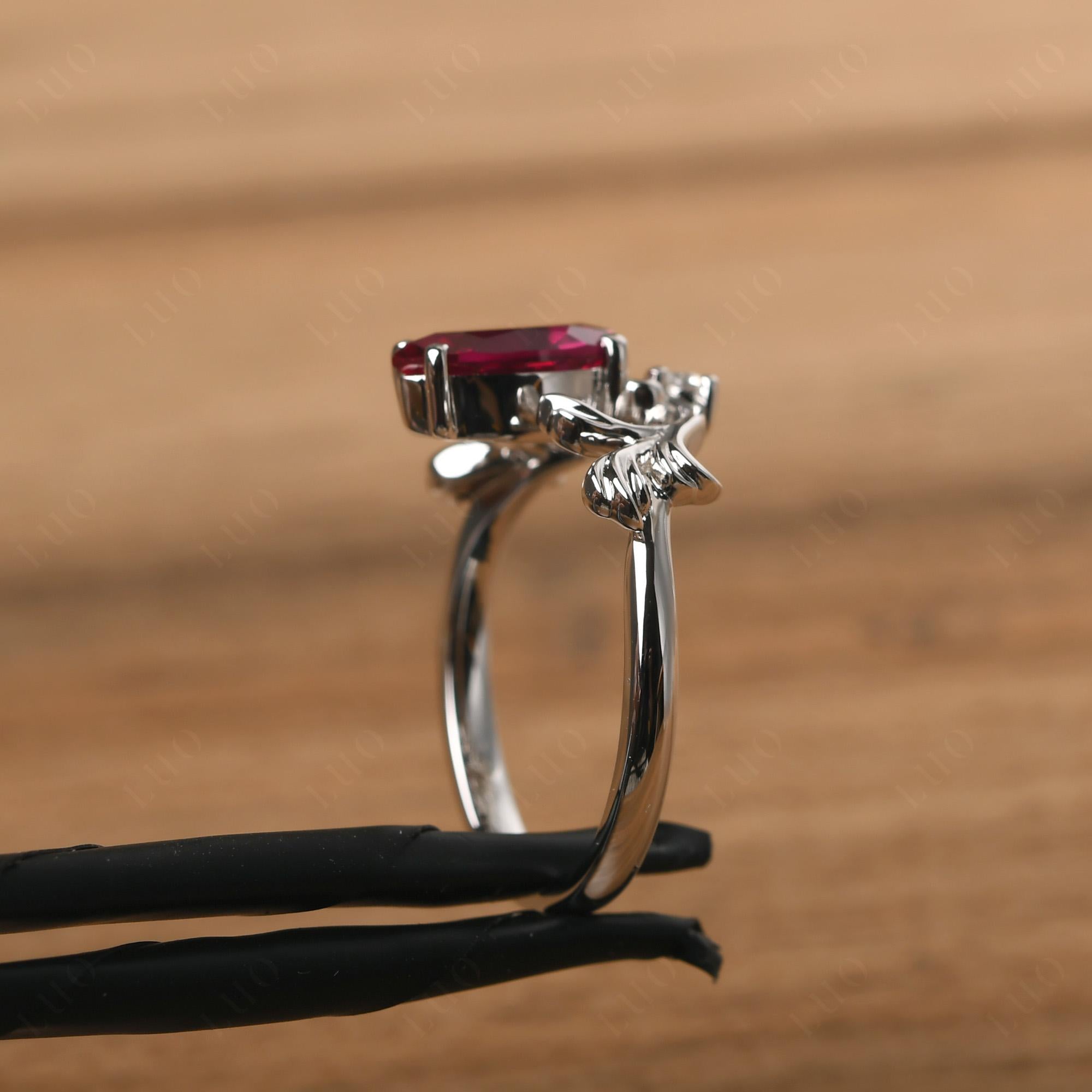 Baroque Marquise Cut Ruby Ring - LUO Jewelry