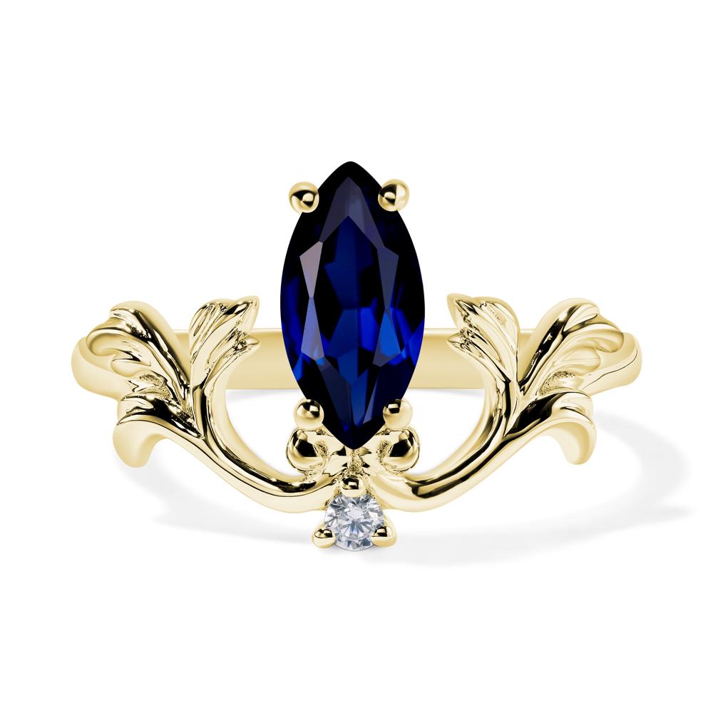 Baroque Marquise Cut Sapphire Ring - LUO Jewelry #metal_18k yellow gold