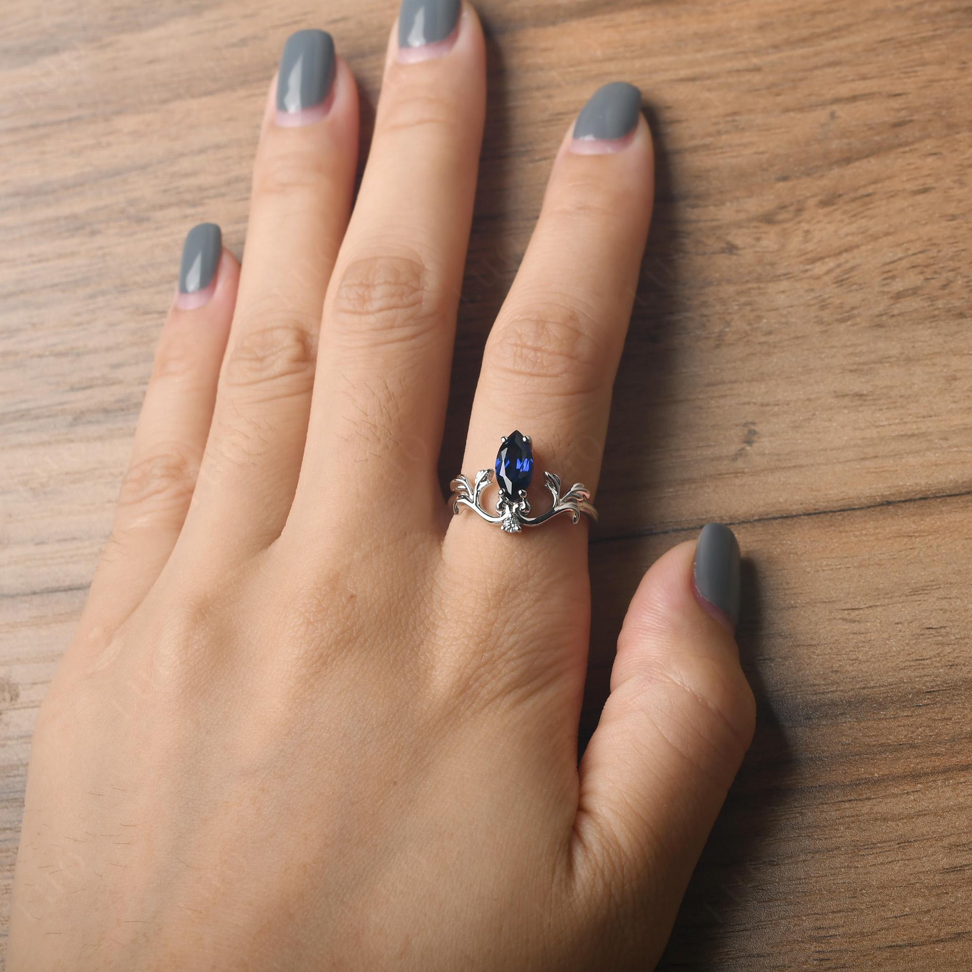 Baroque Marquise Cut Sapphire Ring - LUO Jewelry
