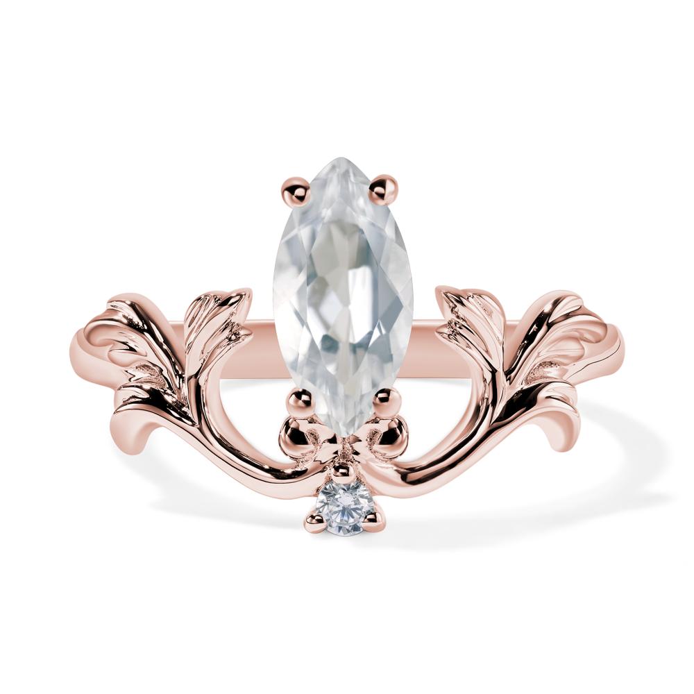Baroque Marquise Cut White Topaz Ring - LUO Jewelry #metal_18k rose gold