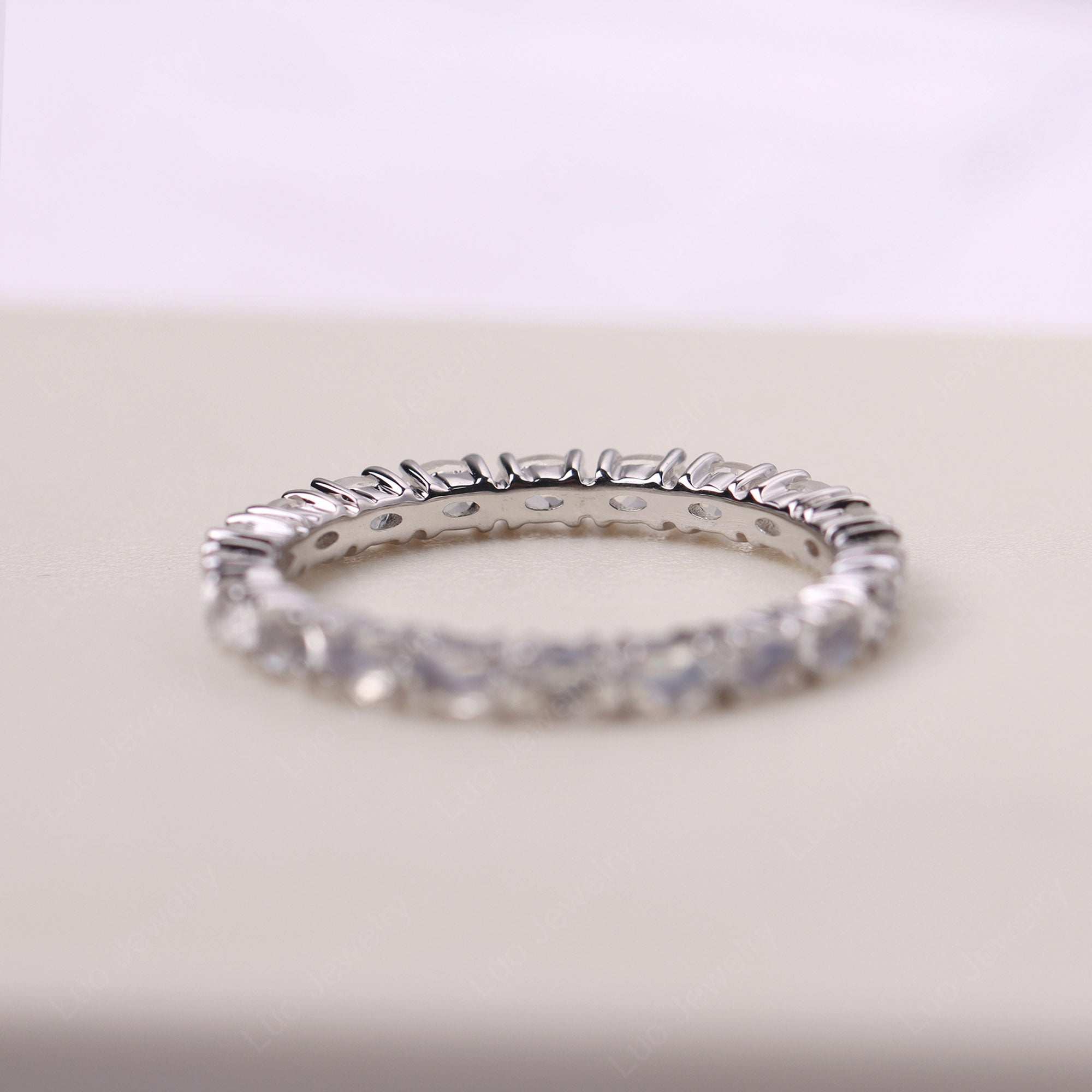 Moonstone Oval Eternity Ring